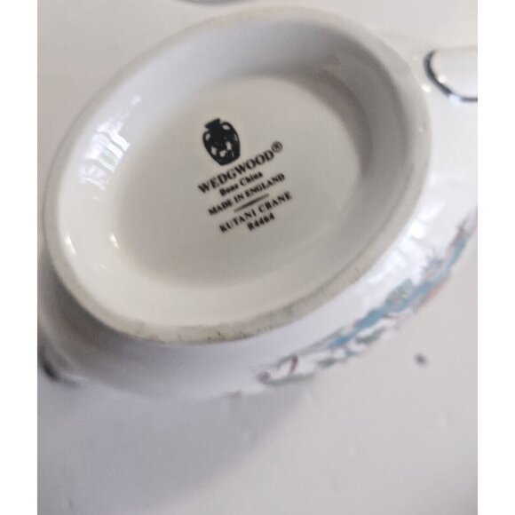 WEDGWOOD Kutani Crane Bone China Gravy Boat & Underplate, Like New - Picture 12 of 16